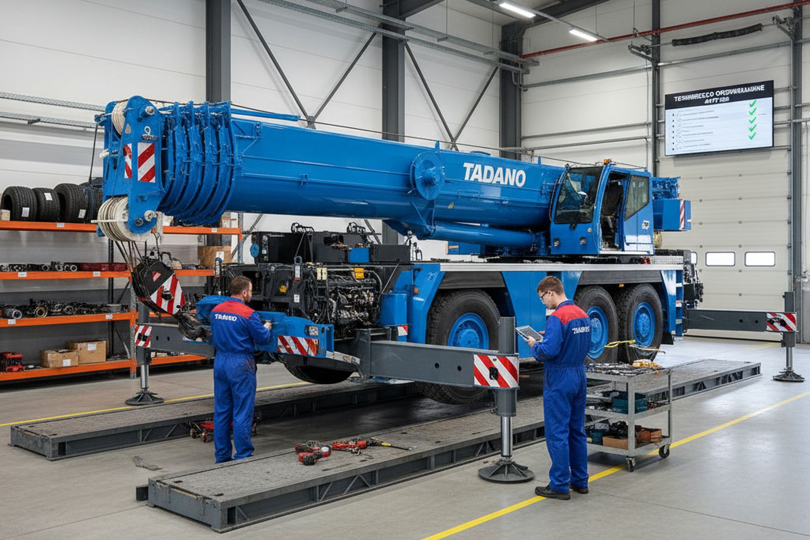 Техническое обслуживание автокрана Tadano на сервисной станции