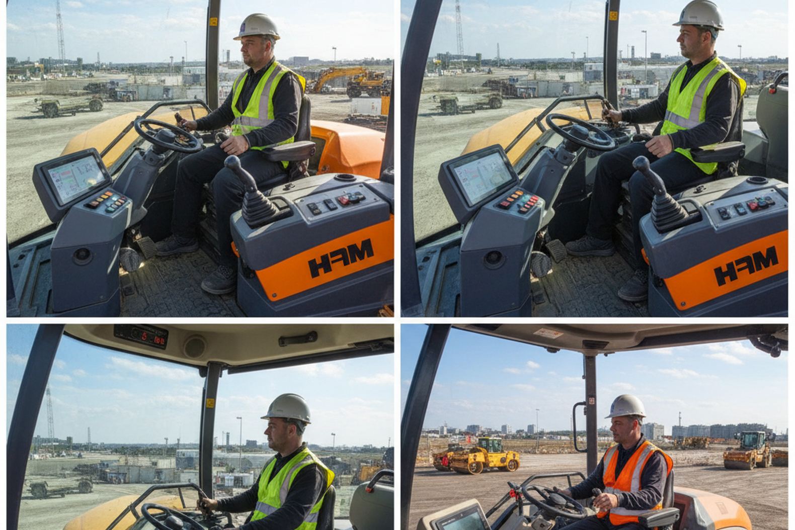 Кабина оператора дорожного катка Bomag и Hamm, эргономика рабочего места