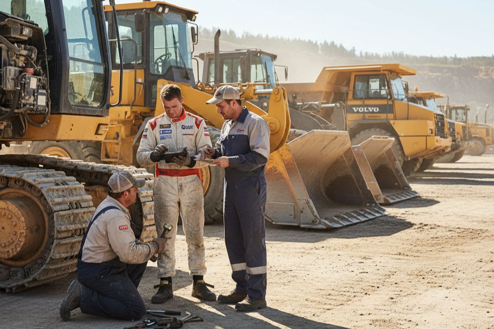 Команда специалистов проводит осмотр и планирует обновление автопарка