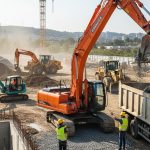 Современная спецтехника на строительной площадке