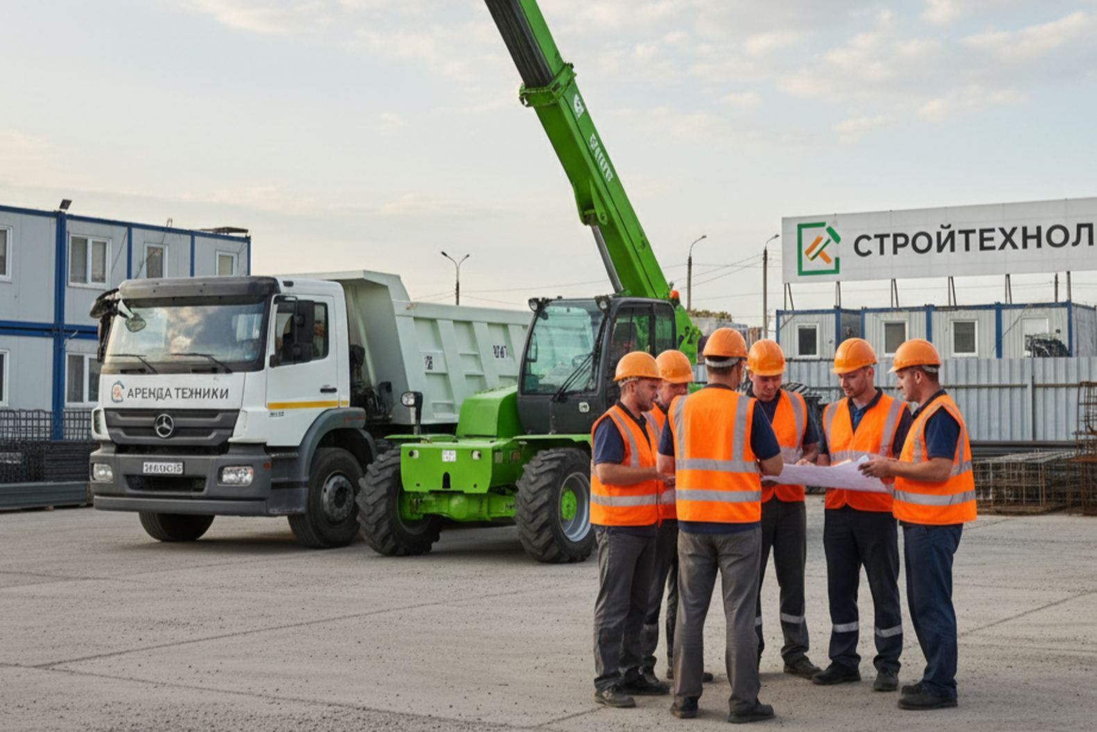 Работа строительной компании с лизинговой техникой