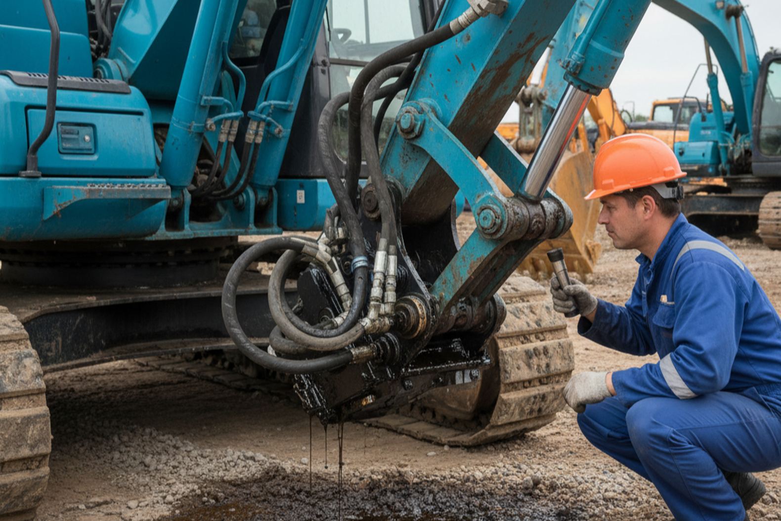 Диагностика гидравлической системы экскаватора специалистом