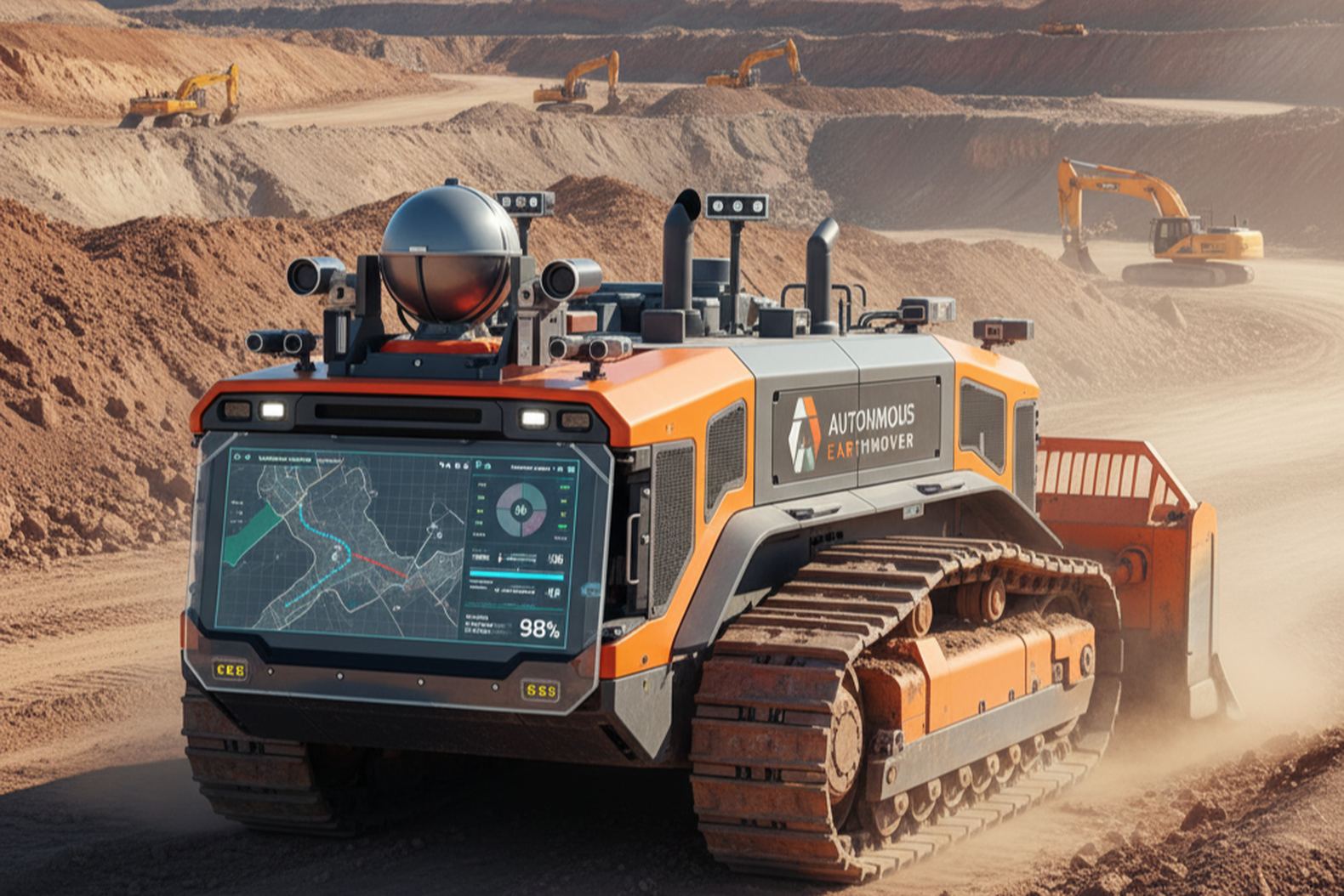 Автономный бульдозер с системой искусственного интеллекта
