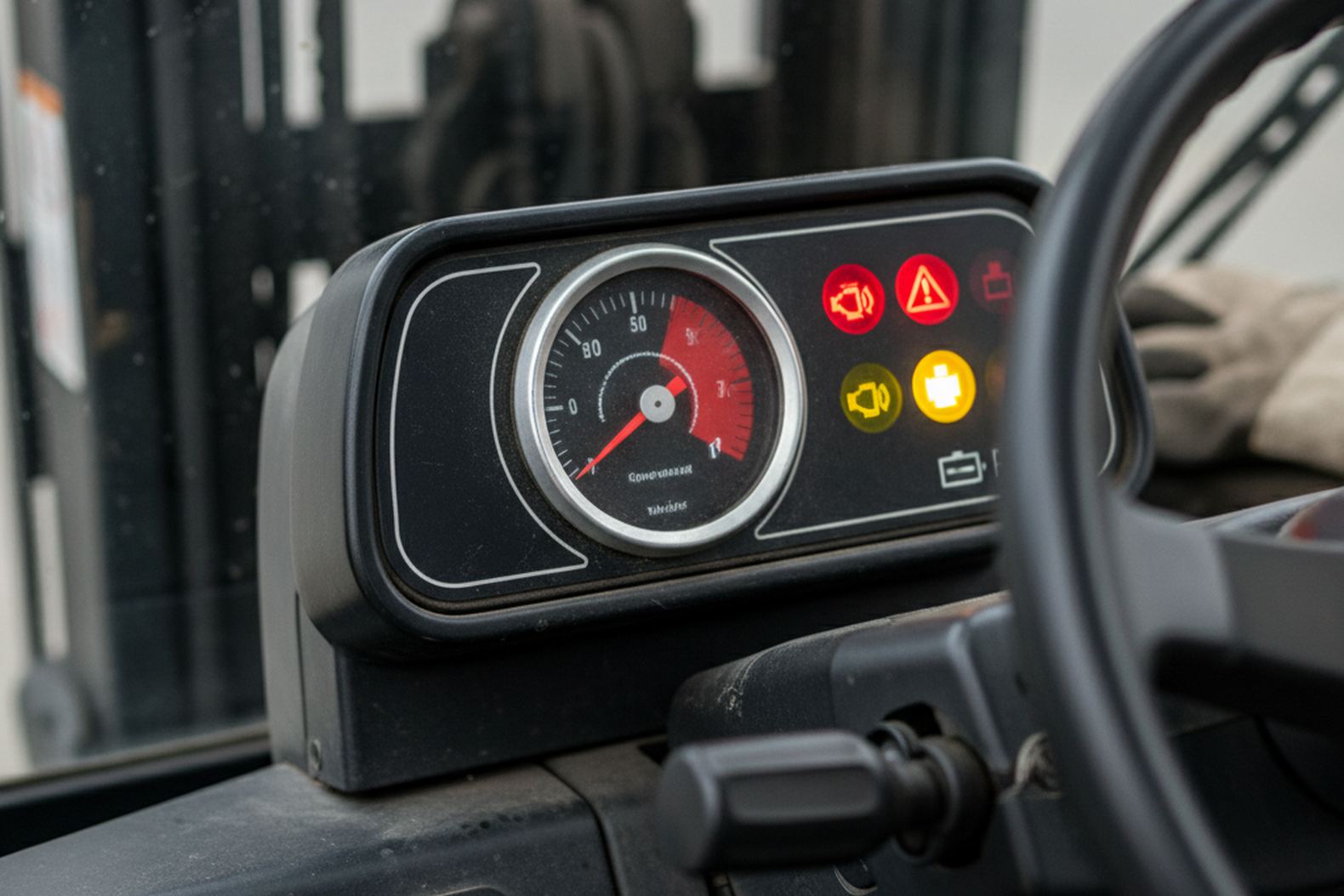 Приборная панель погрузчика с индикатором перегрева