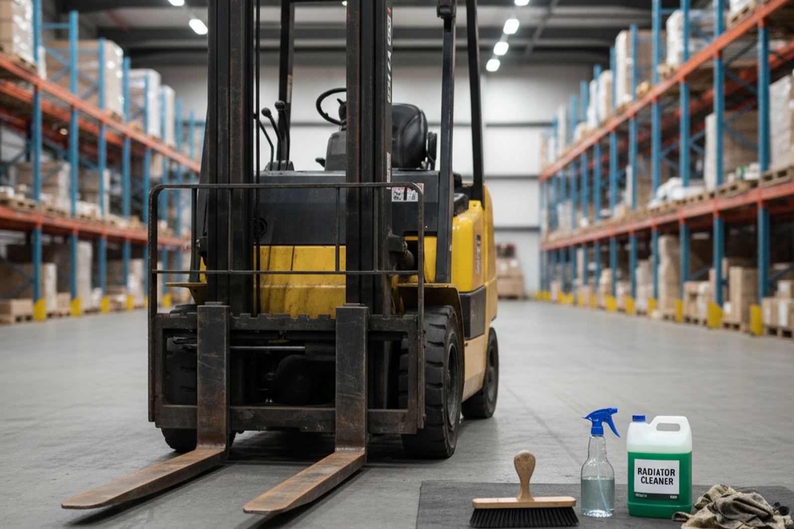 Очистка радиатора и системы охлаждения погрузчика