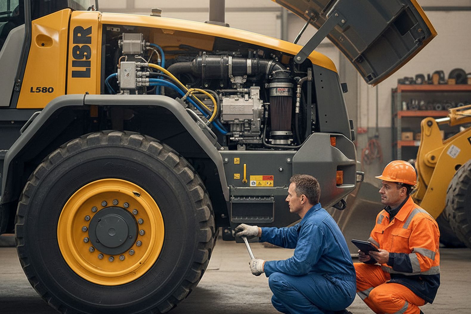 Проведение технического осмотра и обслуживания Liebherr L580