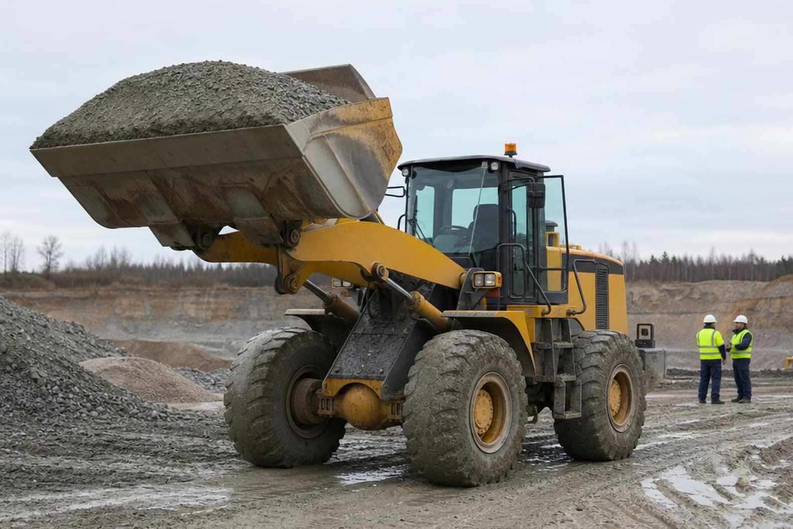 Колёсный погрузчик Volvo L120H на строительной площадке