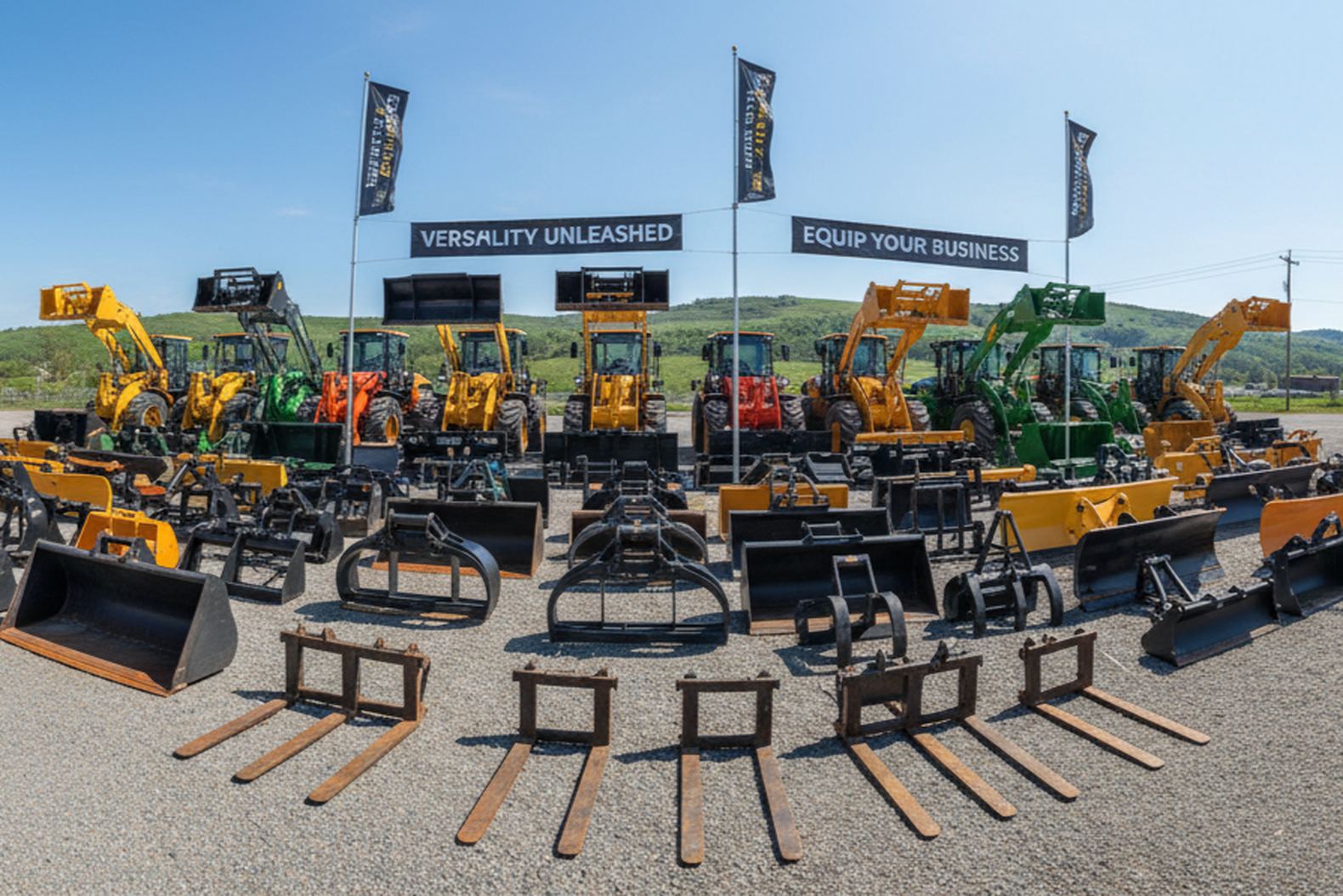 Навесное оборудование для фронтальных погрузчиков — ковши, вилы, отвалы и захваты на выставке