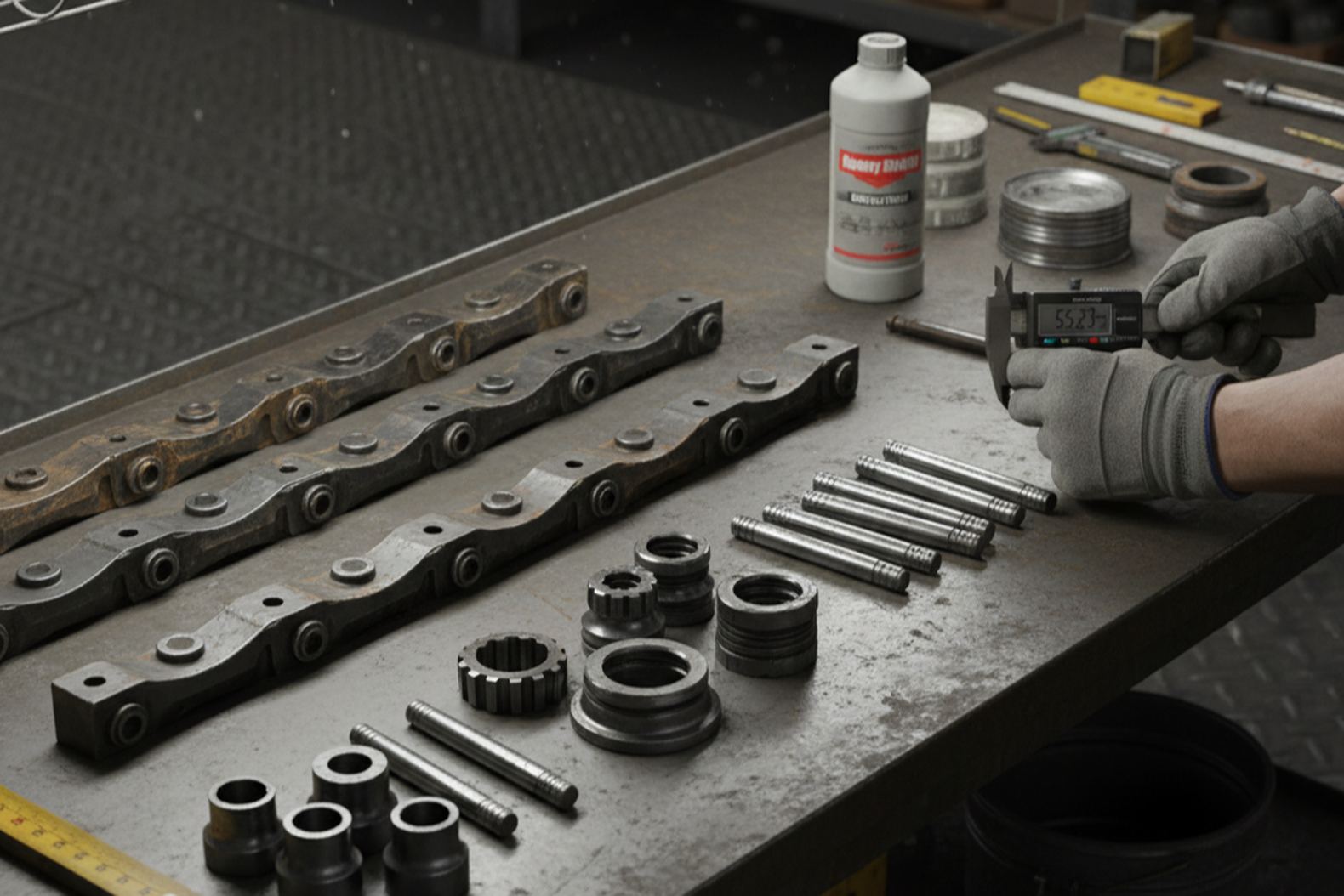 Компоненты гусеничной цепи и диагностика износа