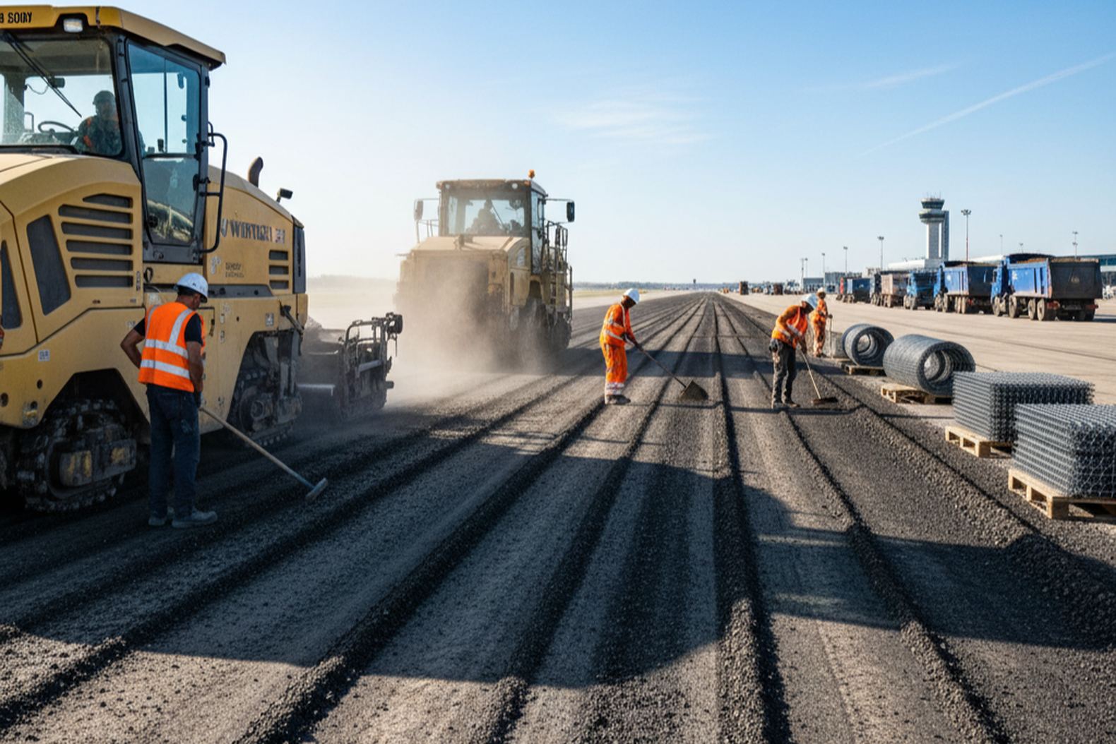 Фрезерование и подготовка взлетно-посадочной полосы к укладке асфальта