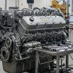 Дизельный двигатель спецтехники Caterpillar на капитальном ремонте в сервисном центре