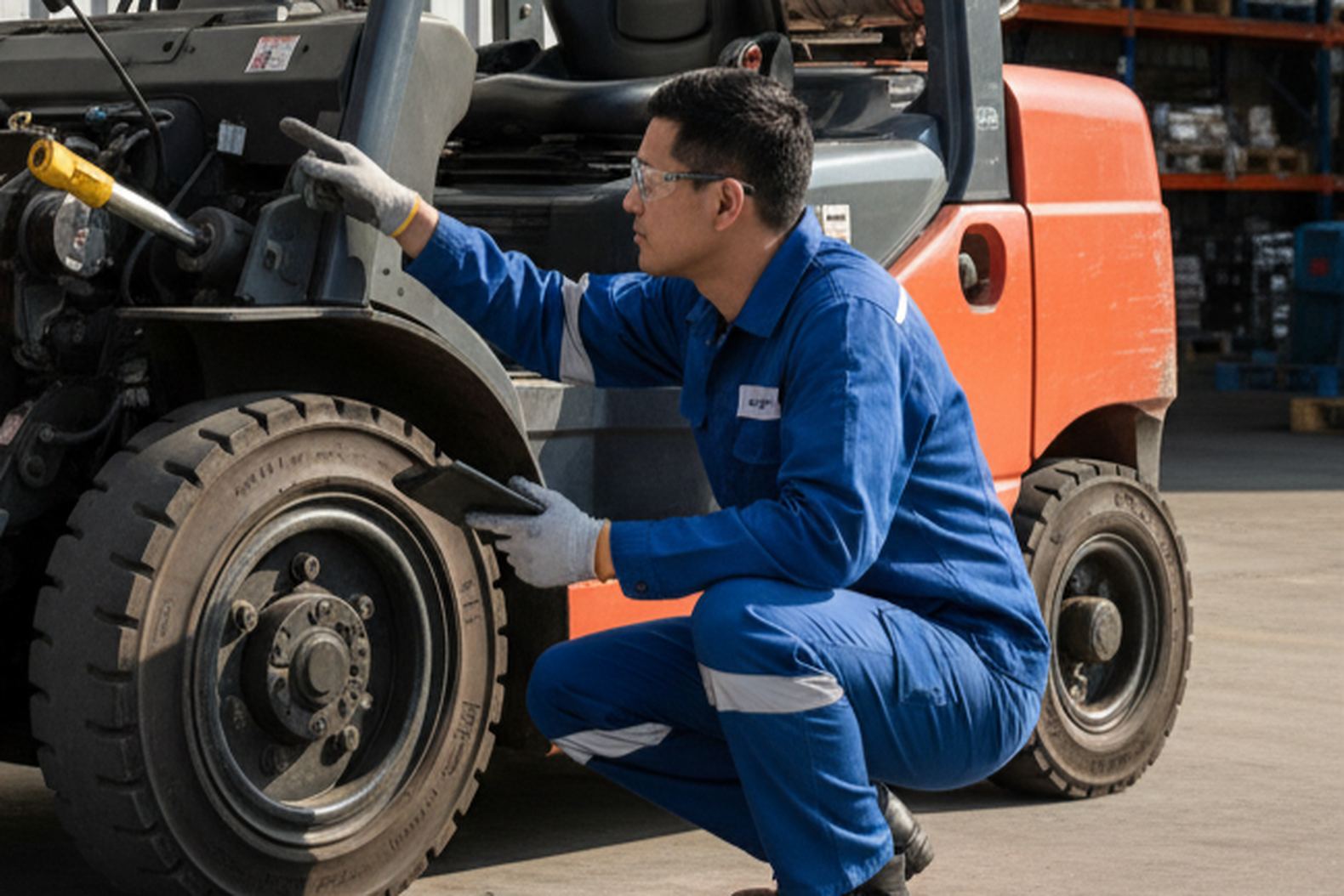 Техническое обслуживание вилочного погрузчика Toyota 8FG35 на складе