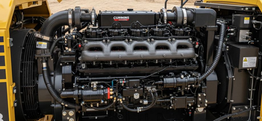 Cummins двигатель на строительной технике Komatsu на рабочей площадке